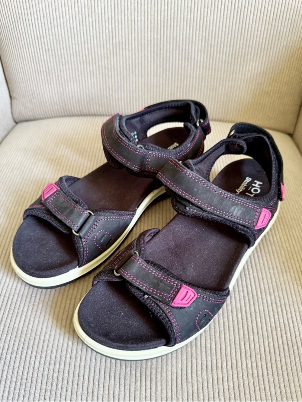 Hotter Walk II Stability+ Sandals Black Magenta US 8